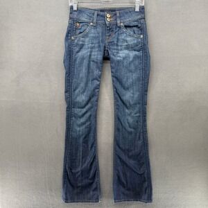 Hudson Beth Baby Bootcut Jeans Womens 24 Blue Medium Wash Flap Pocket Low Rise